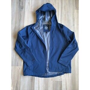 NEW Swiss Tech Jacket Mens Extra Large Blue Zip Windbreaker Hooded Pockets Coat